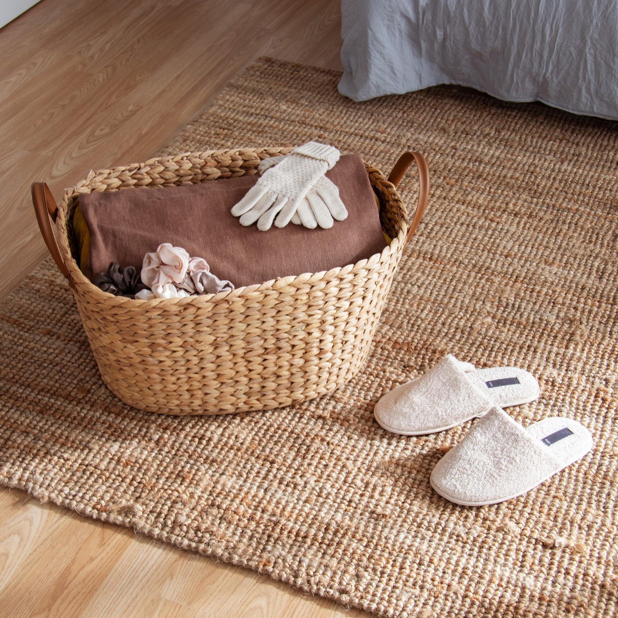 compactor-panier-linge-belize-jacinthe-d-eau-beige-60x45cm image 6
