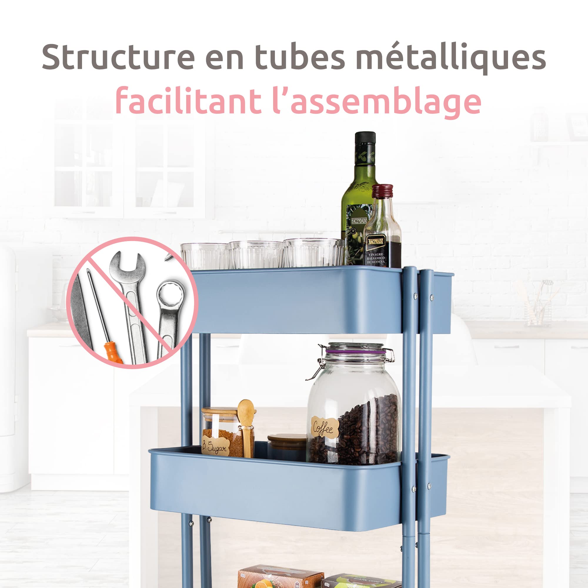 compactor-grena-chariot-de-rangement-salle-de-bain-3-tag-res-roulettes-bleu image 7
