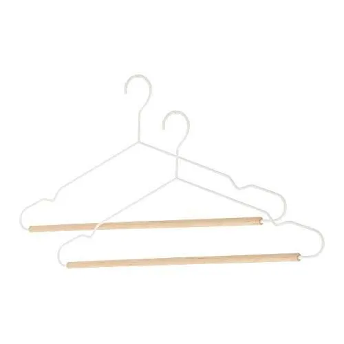 compactor-helsinki-lot-de-6-cintres-blanc-et-bois-42-cm image 1