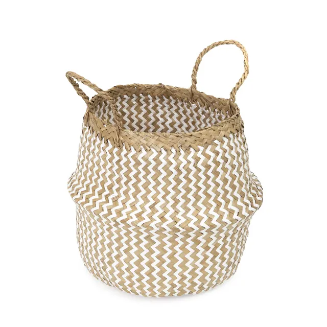 compactor-belly-m-panier-herbe-de-mer-blanc-27x27x26cm image 1