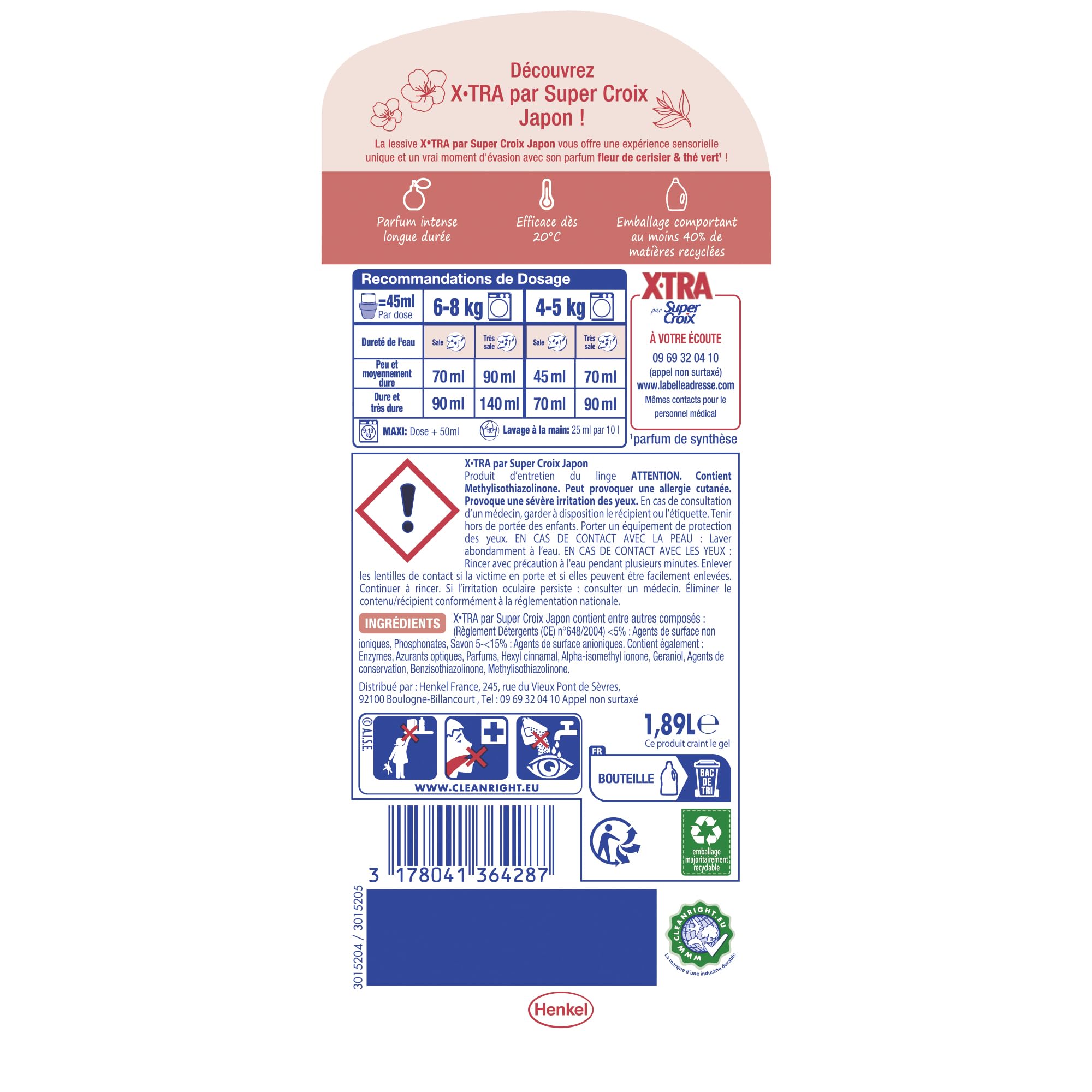 x-tra-par-super-croix-lessive-liquide-japon-cerisier-th-vert-42-lavages image 2