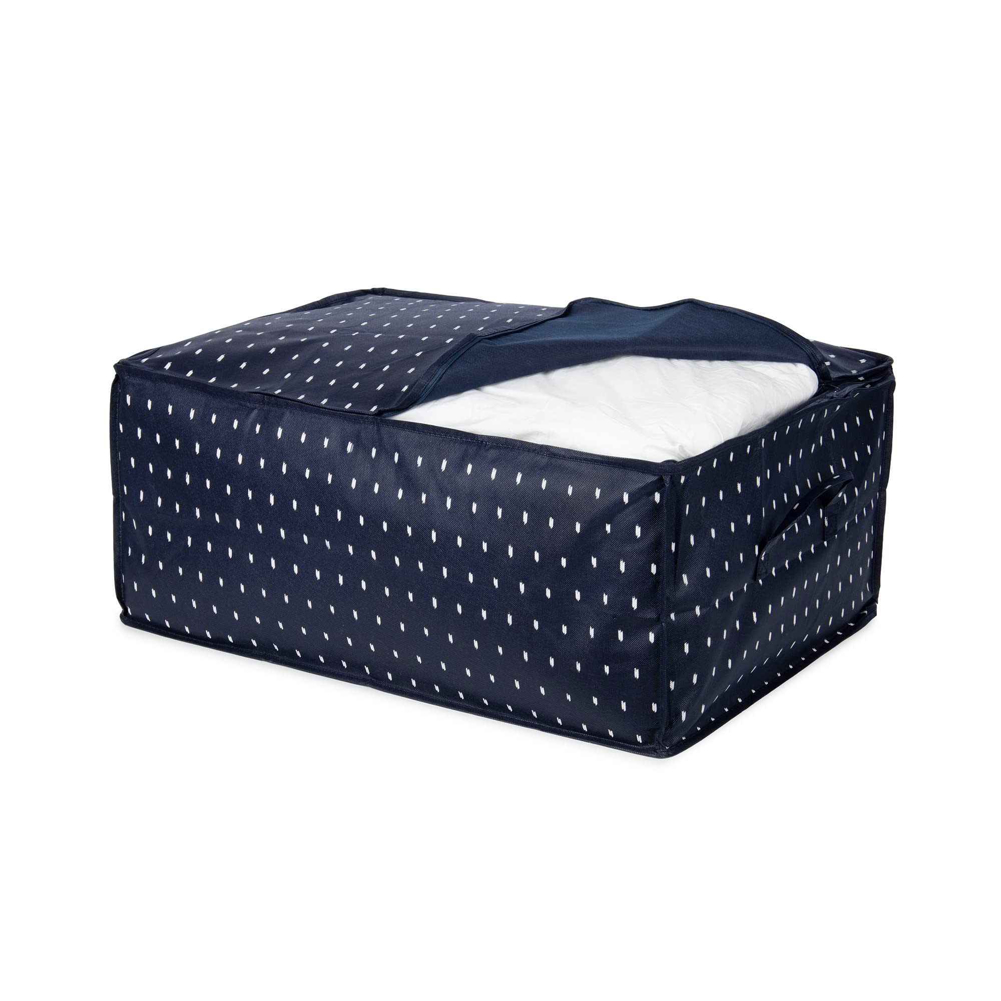 compactor-kasuri-lot-2-housses-couette-bleu-marine-70x50xh30-cm image 1