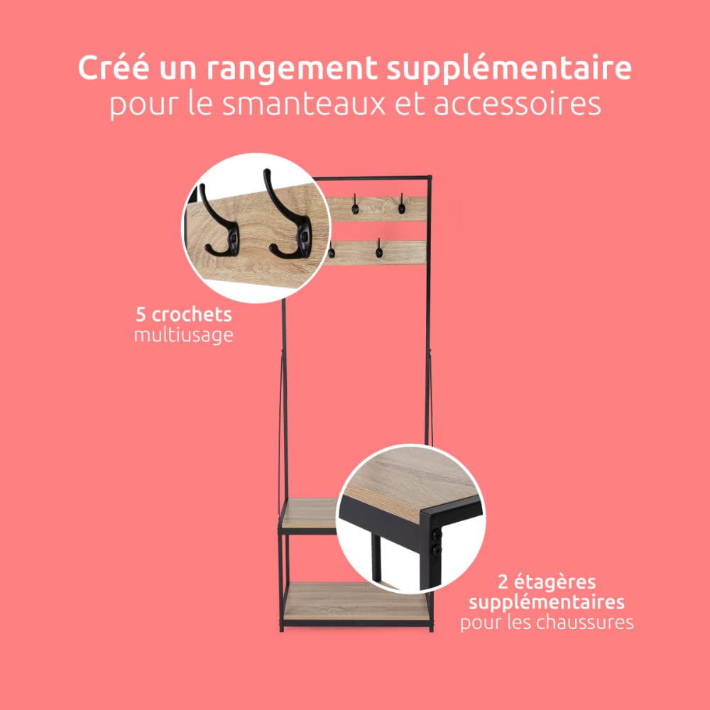 compactor-elliot-ran10823-porte-manteaux-vestiaire-entr-e-m-tal-et-bois-63x40x18 image 4
