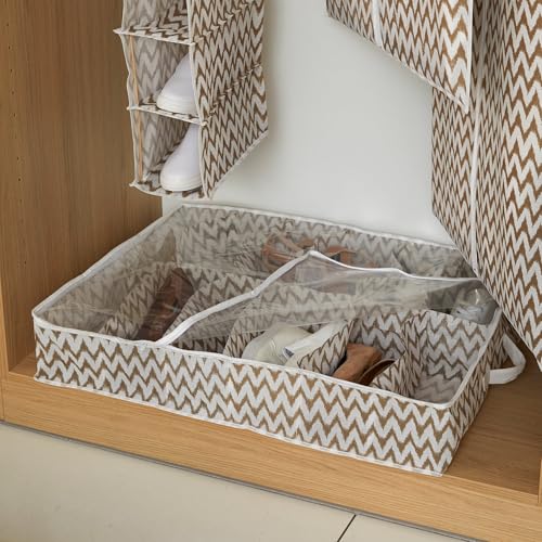 compactor-ikat-ran7518-sac-de-rangement-sous-lit-chaussures-12-compartiments-bei image 6
