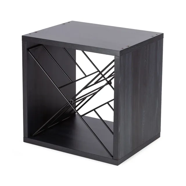 compactor-macon-ensemble-2-cubes-vin-24-bouteilles-bois-noir-acier image 1