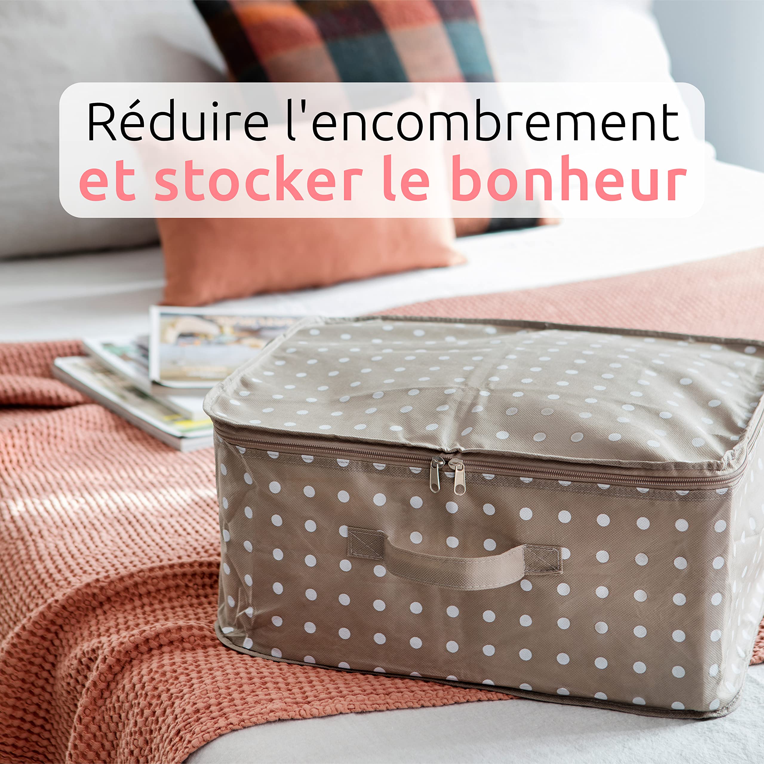 compactor-rivoli-sac-de-rangement-v-tements-marron-blanc-avec-fermeture-clair image 5
