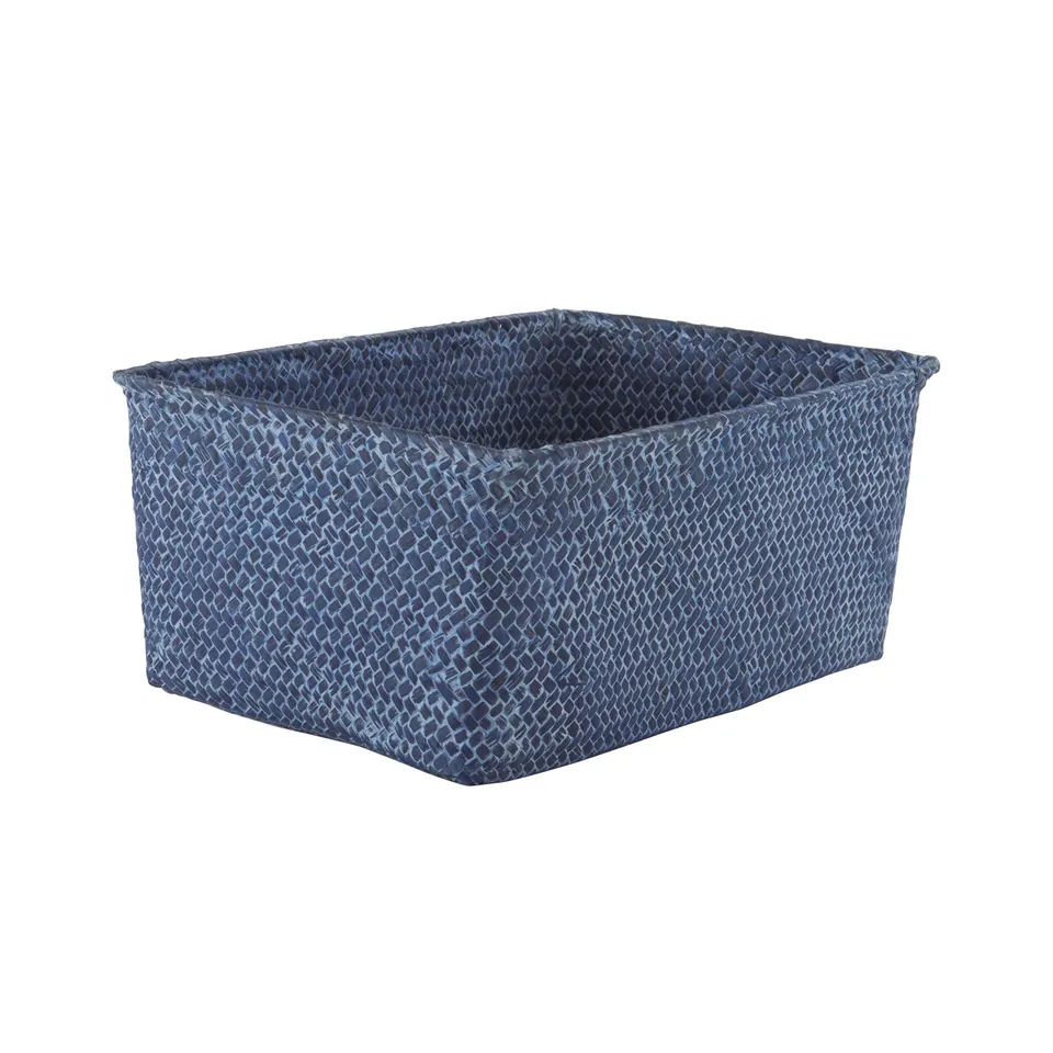 compactor-rangement-cie-kito-ran6528-panier-jonc-tress-bleu-30-x-20-x-13-cm image 1