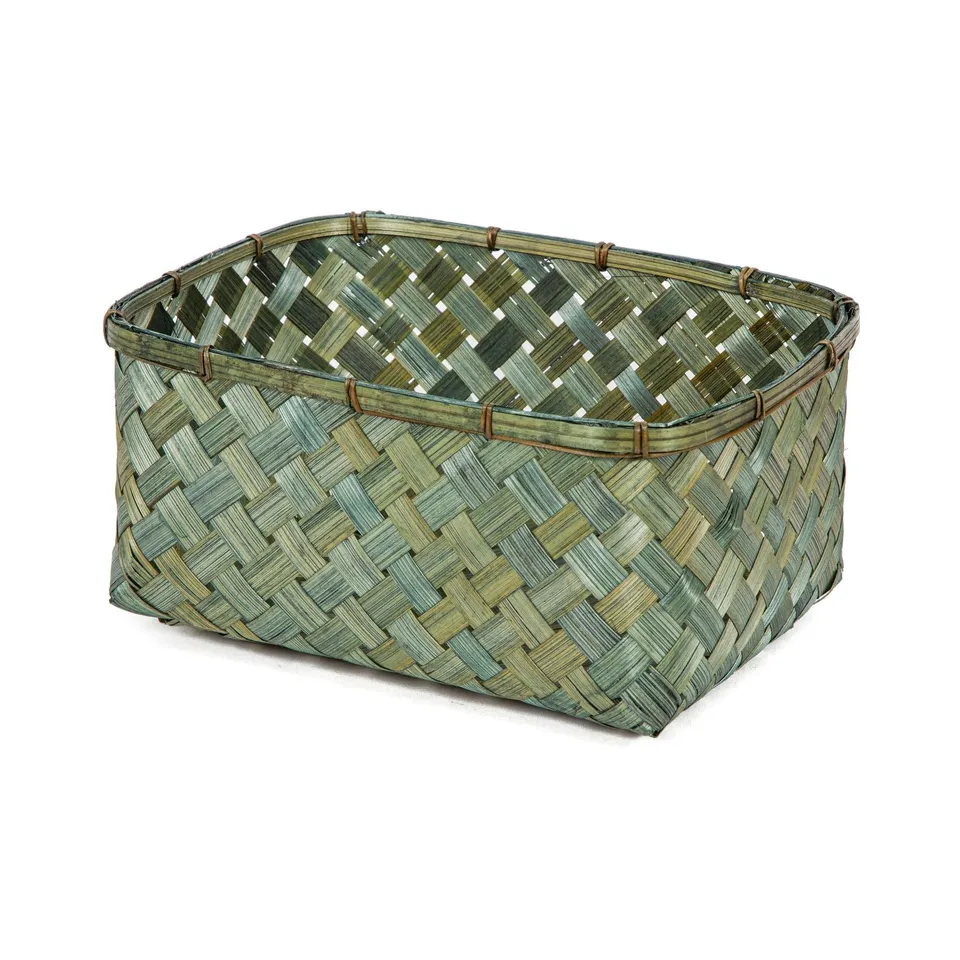 compactor-hanoi-panier-de-rangement-bambou-l-kaki-30-x-23-x-h-15-cm image 1