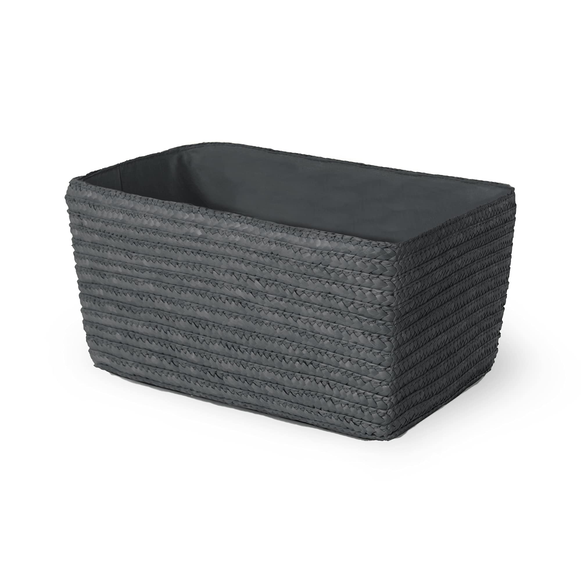 compactor-home-hawa-panier-rectangulaire-feuilles-de-paille-gris-32-x-22-x-14-cm image 1