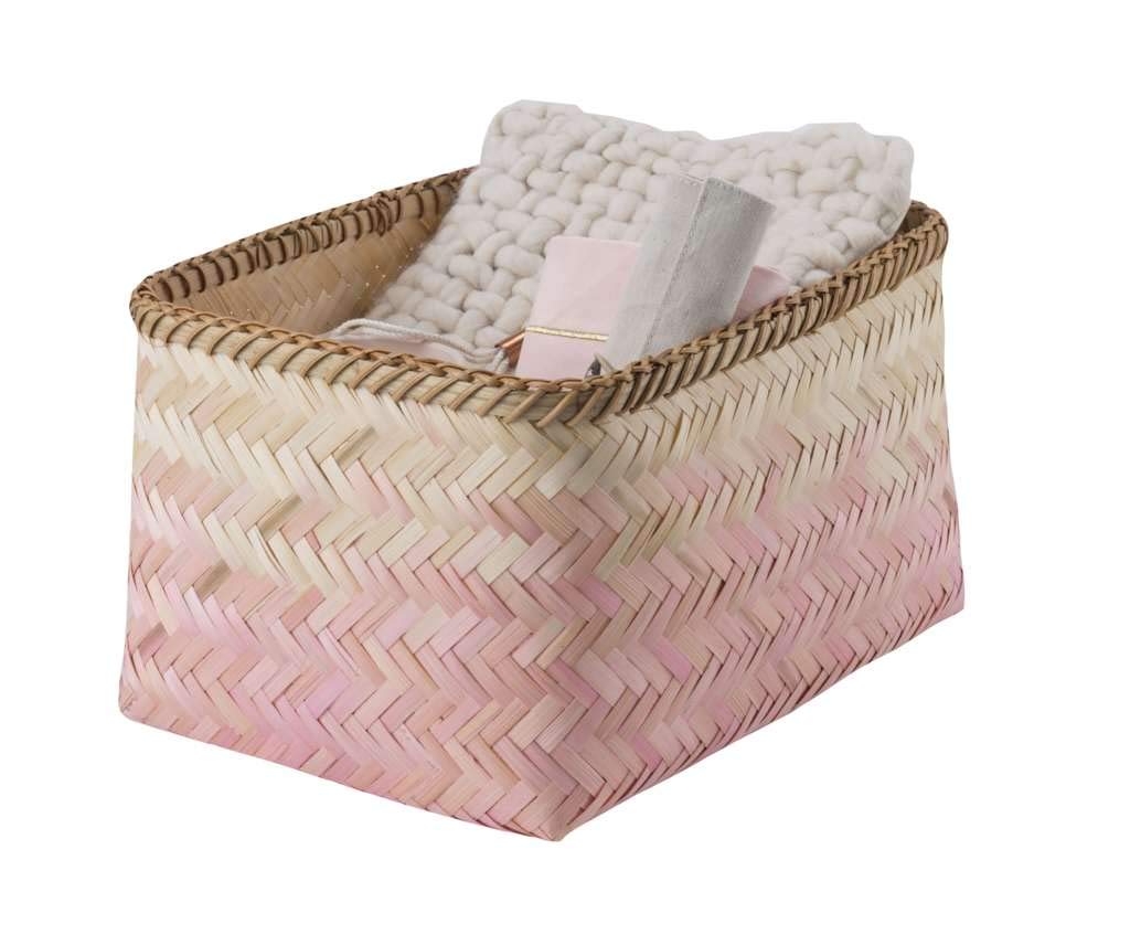 compactor-noumea-panier-de-rangement-bambou-rose-taille-l-30-x-23-x-h15-cm image 5