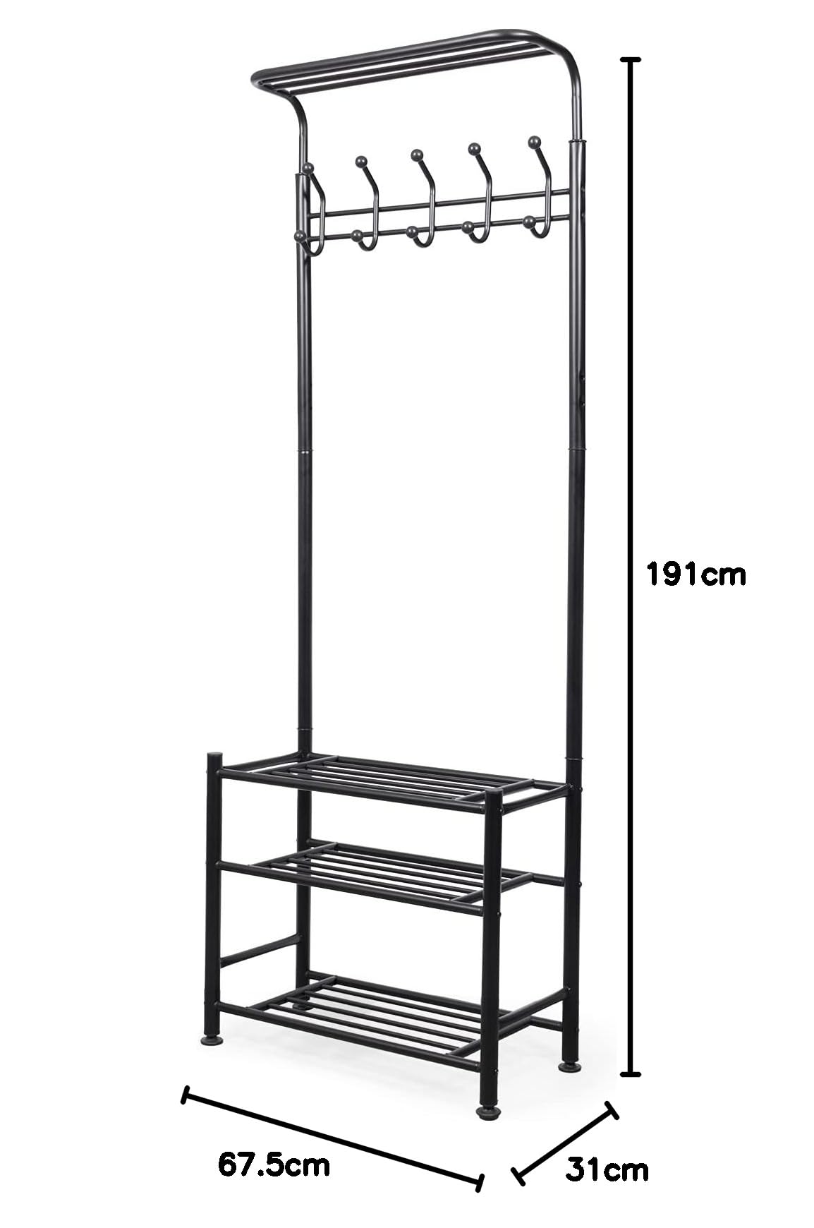 compactor-welcome-portant-v-tements-noir-68-x-32-x-h191-cm-ran10045 image 6