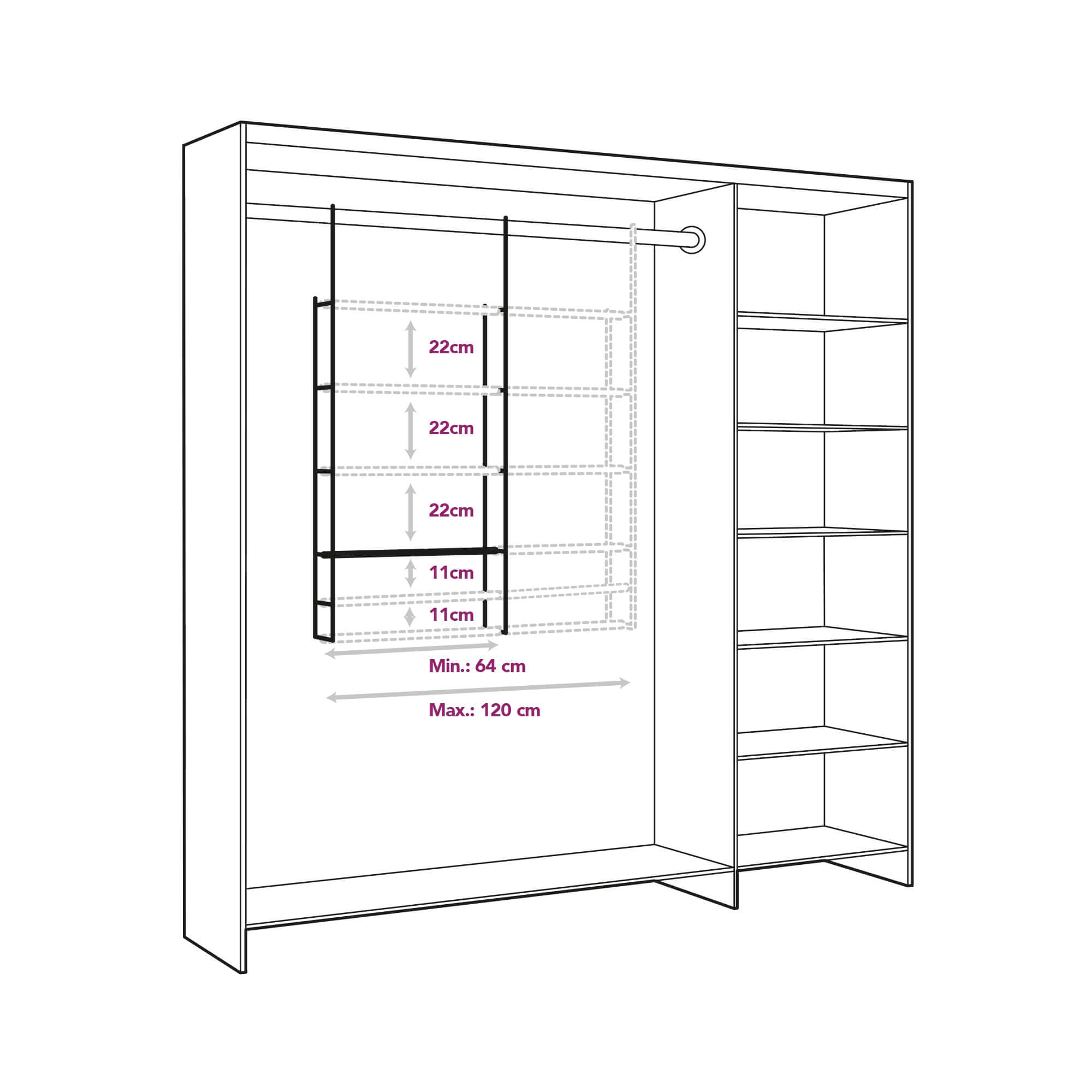 compactor-xtend-kit-extension-dressing-suspendre-en-m-tal-blanc image 4