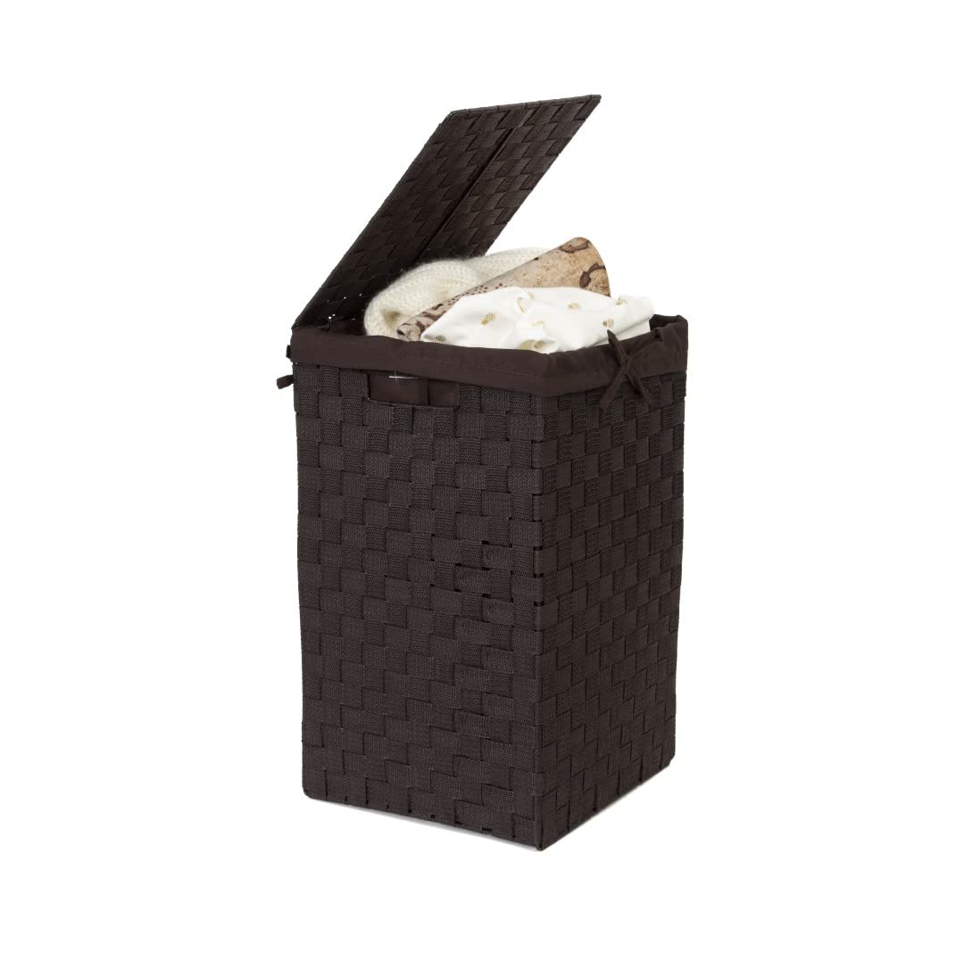 compactor-stan-panier-linge-carr-avec-couvercle-marron-30x30x50-cm image 2