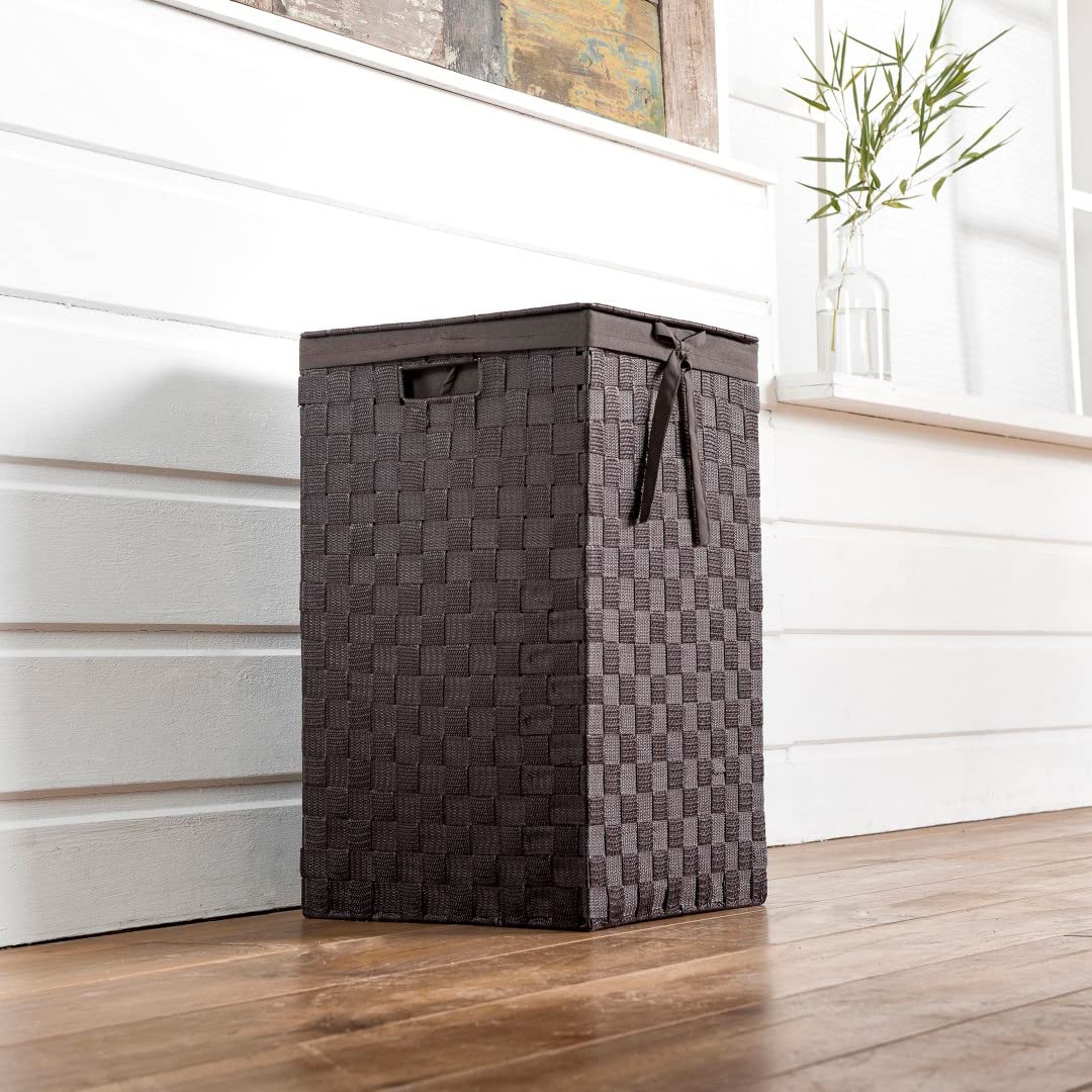 compactor-stan-panier-linge-carr-avec-couvercle-marron-30x30x50-cm image 7