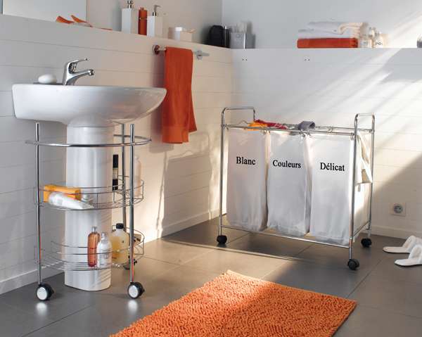 compactor-nova-panier-linge-3-compartiments-blanc-roulettes image 5