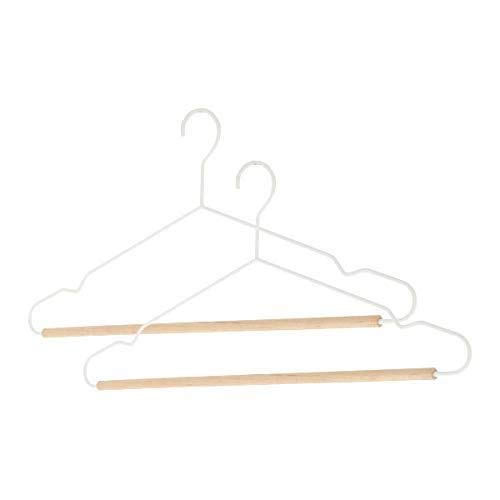 compactor-helsinki-lot-de-6-cintres-blanc-et-bois-42-cm image 1