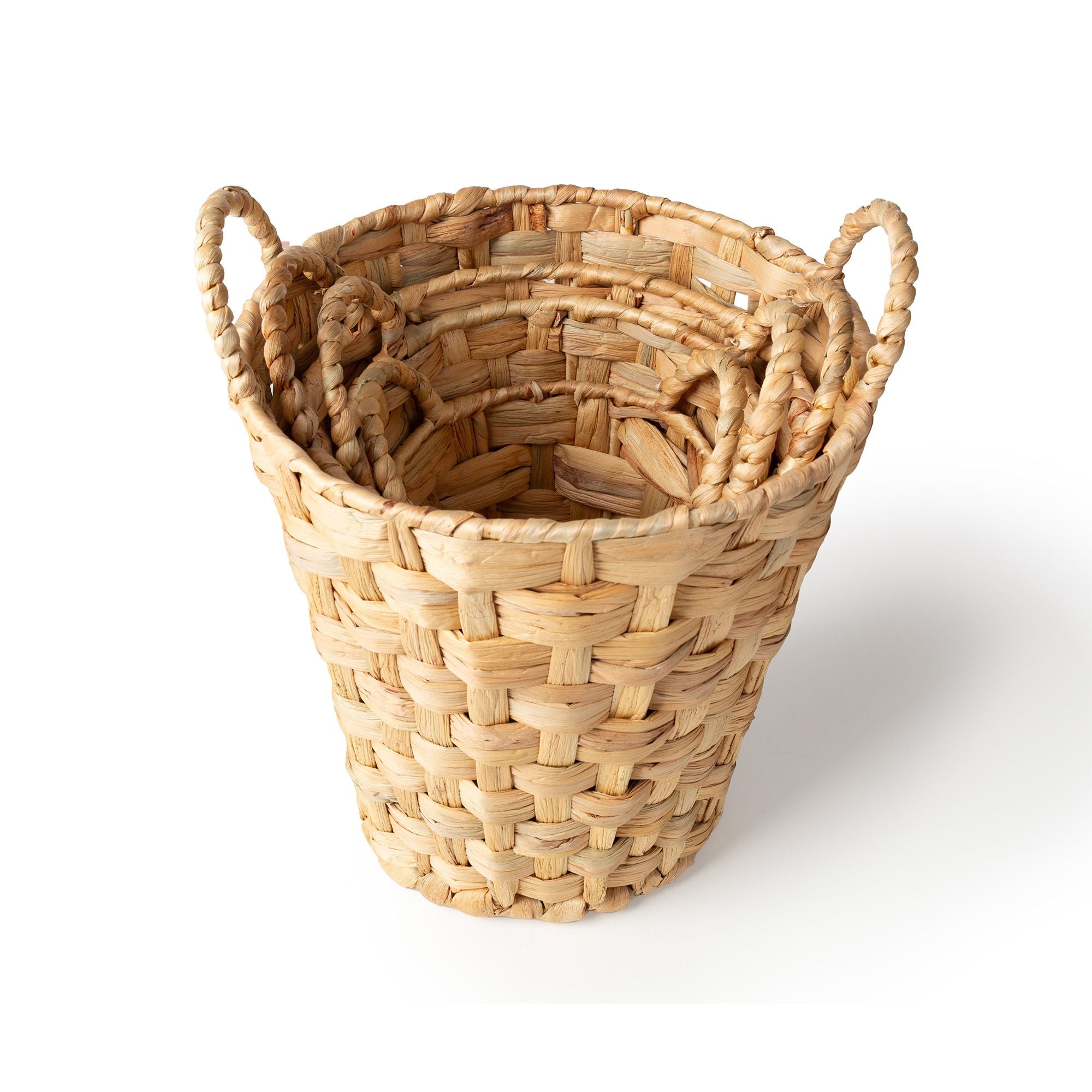 compactor-lot-4-paniers-rangement-jacinthe-d-eau-naturelle-armature-m-tal image 6