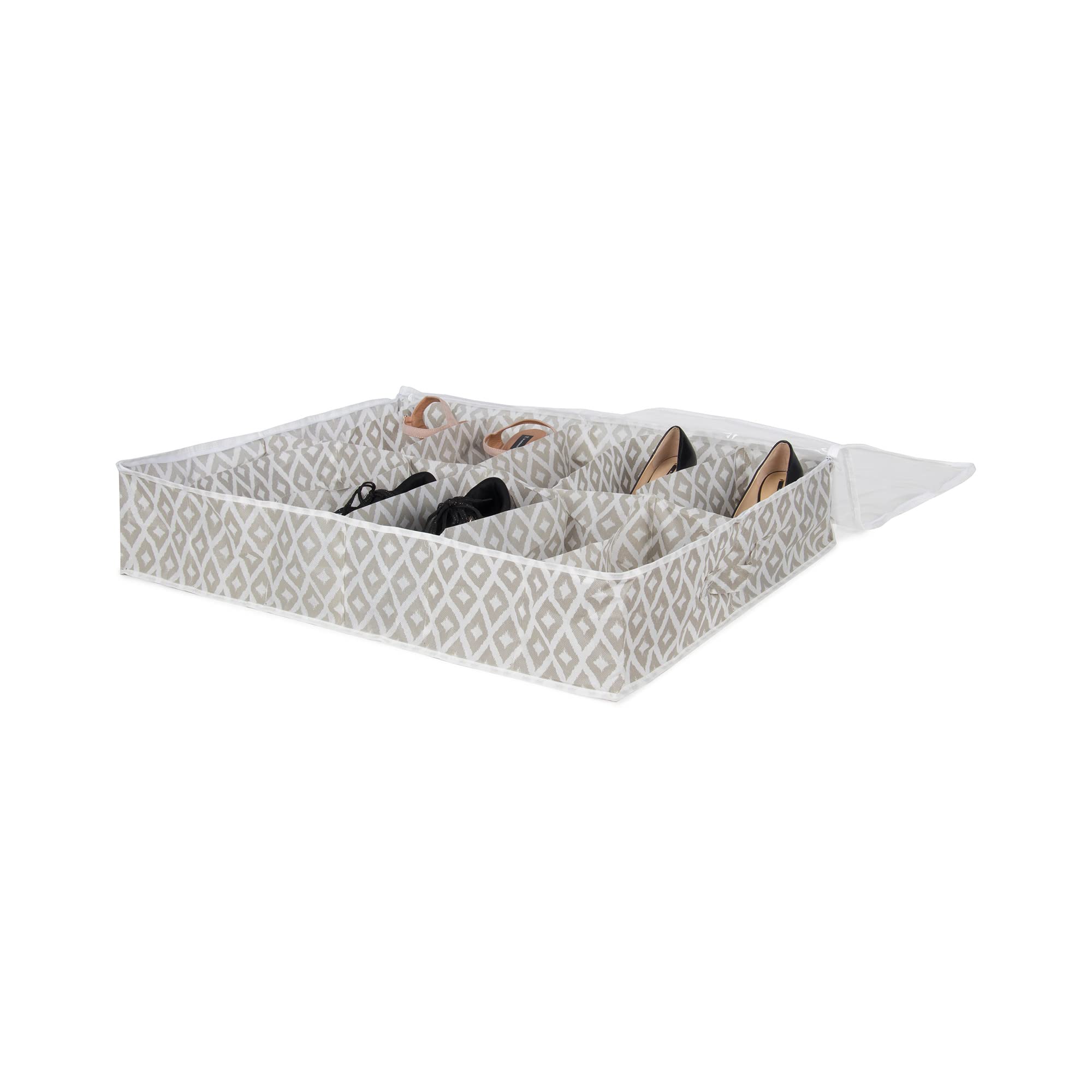 compactor-daman-housse-rangement-chaussures-12-paires-beige-76x60xh15cm-ran9071 image 7