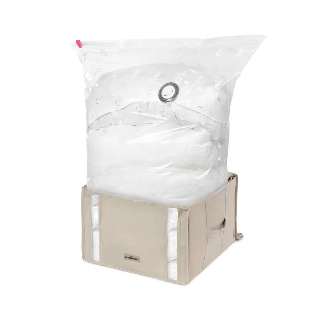 compactor-dune-m-lot-de-10-bo-tes-de-rangement-sous-vide-beige-40-x-42-x-h-25-cm image 1