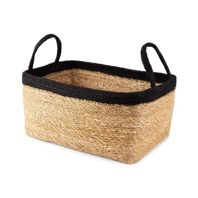 compactor-tahna-large-ran10545-panier-de-rangement-tiss-34x23x18-cm-brun-noir image 1