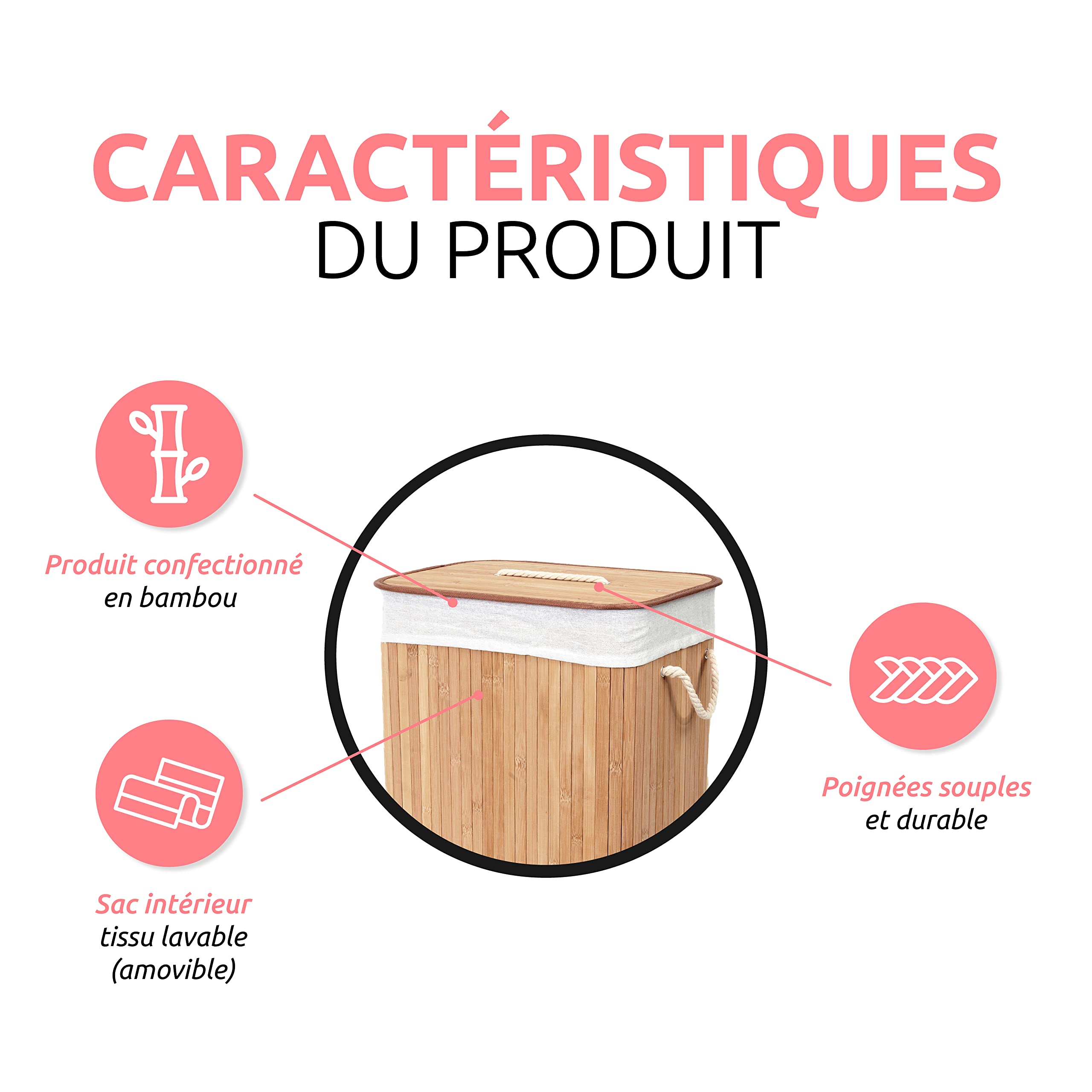 compactor-panier-linge-en-bambou-40x30xh60-cm-avec-sac-amovible image 2