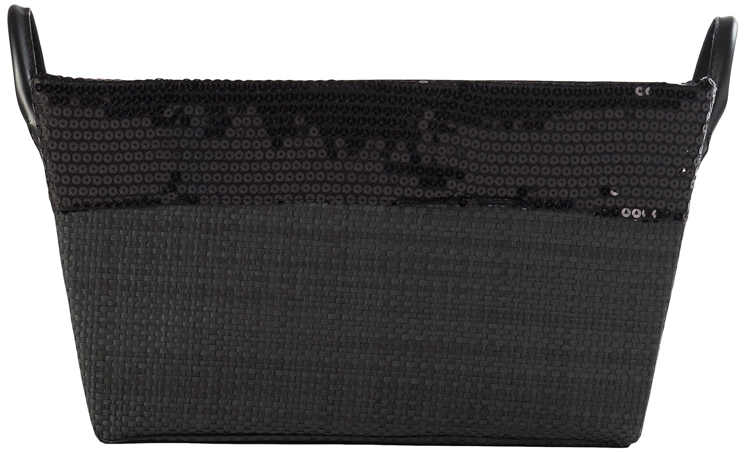 compactor-home-ran4991-panier-de-rangement-papier-tiss-noir-36x26x19-cm image 3