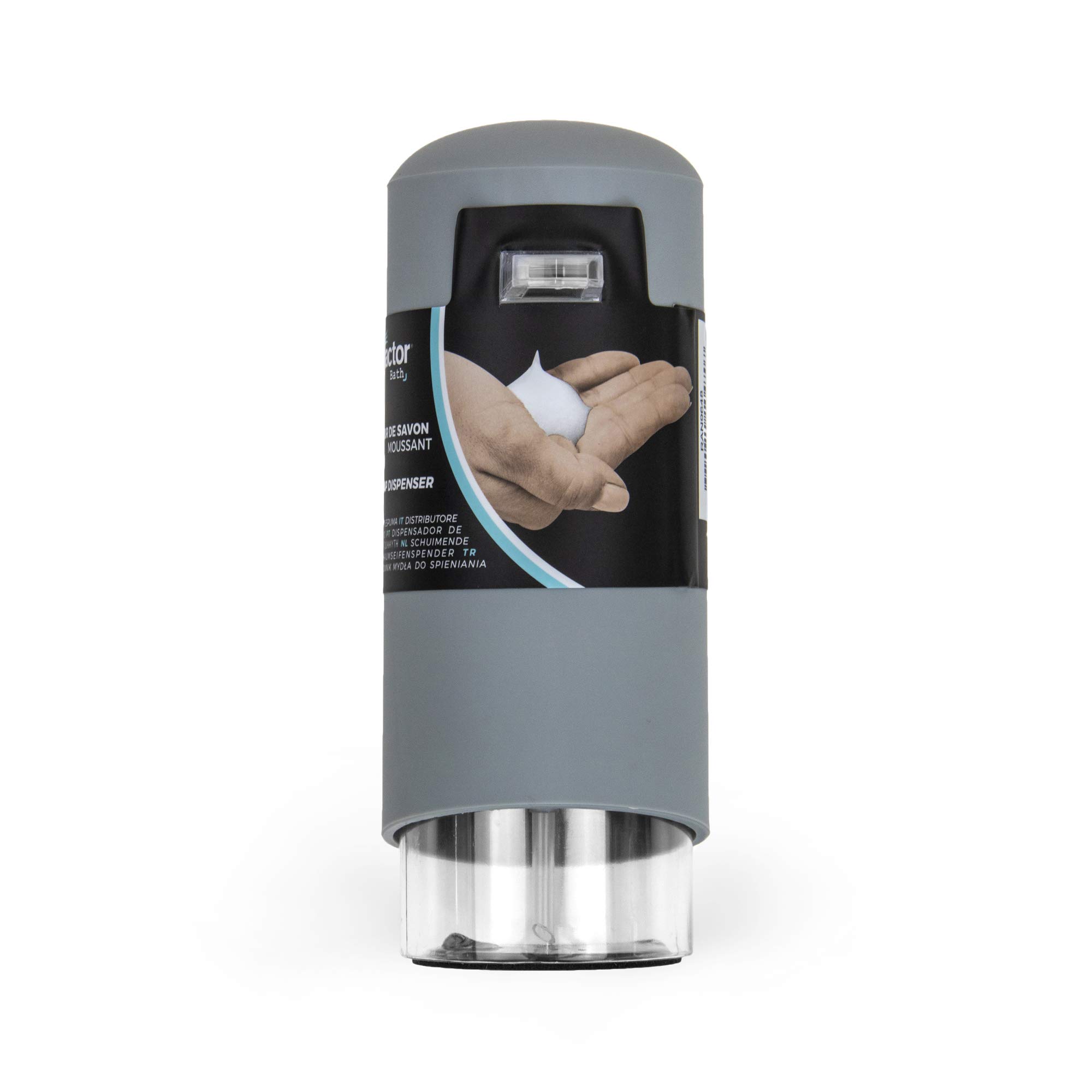compactor-clever-distributeur-de-savon-mousse-gris-250-ml-9-5x6-4xh17-1-cm image 5