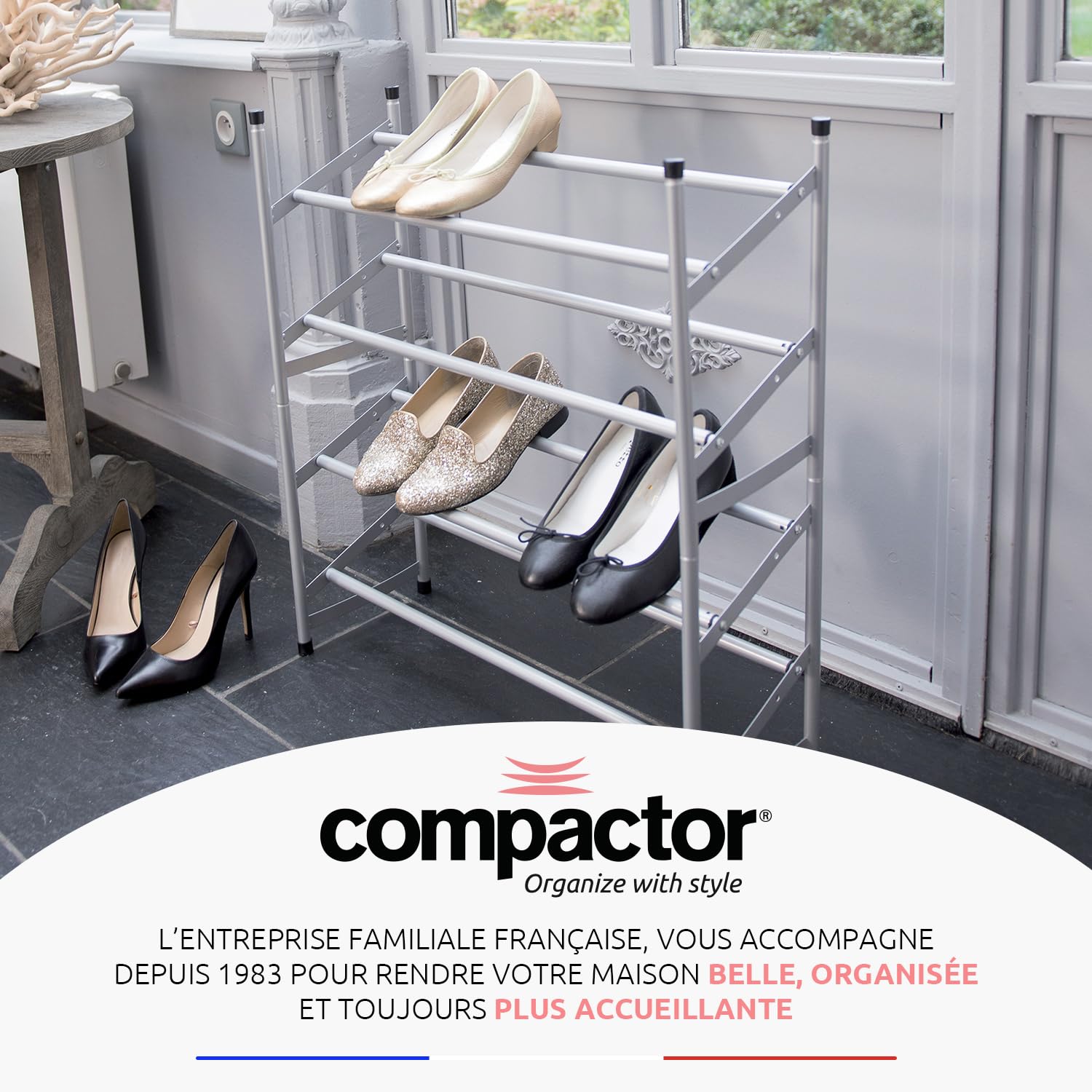 compactor-stilito-range-chaussures-extensible-2-niveaux-4-12-paires-62-117-cm image 7