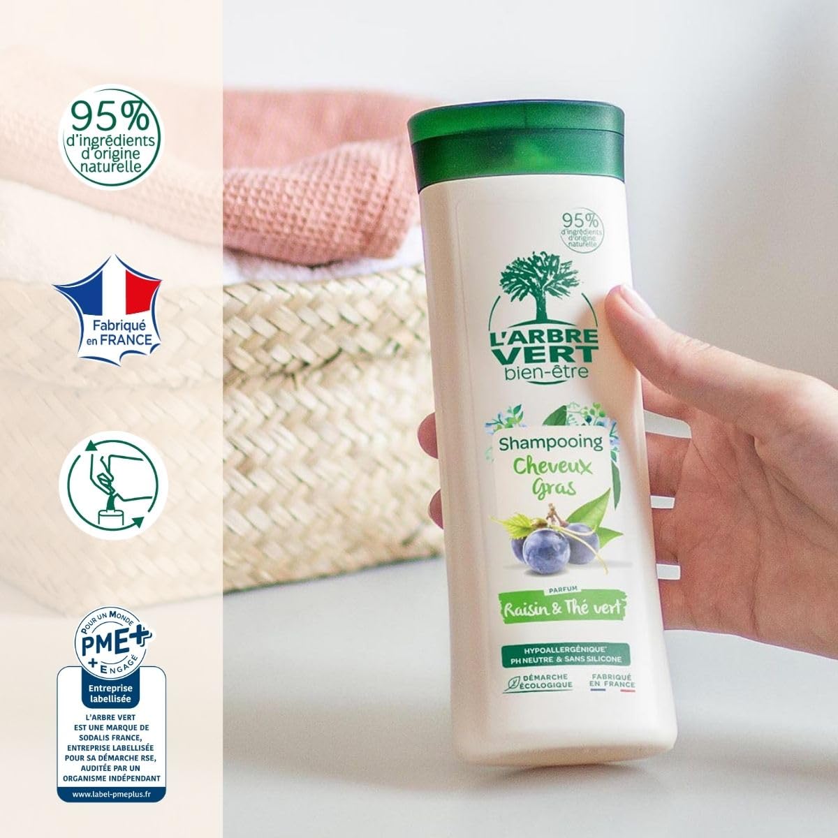 l-arbre-vert-bien-tre-shampooing-cheveux-gras-raisin-et-th-vert-250-ml-hypoaller image 2