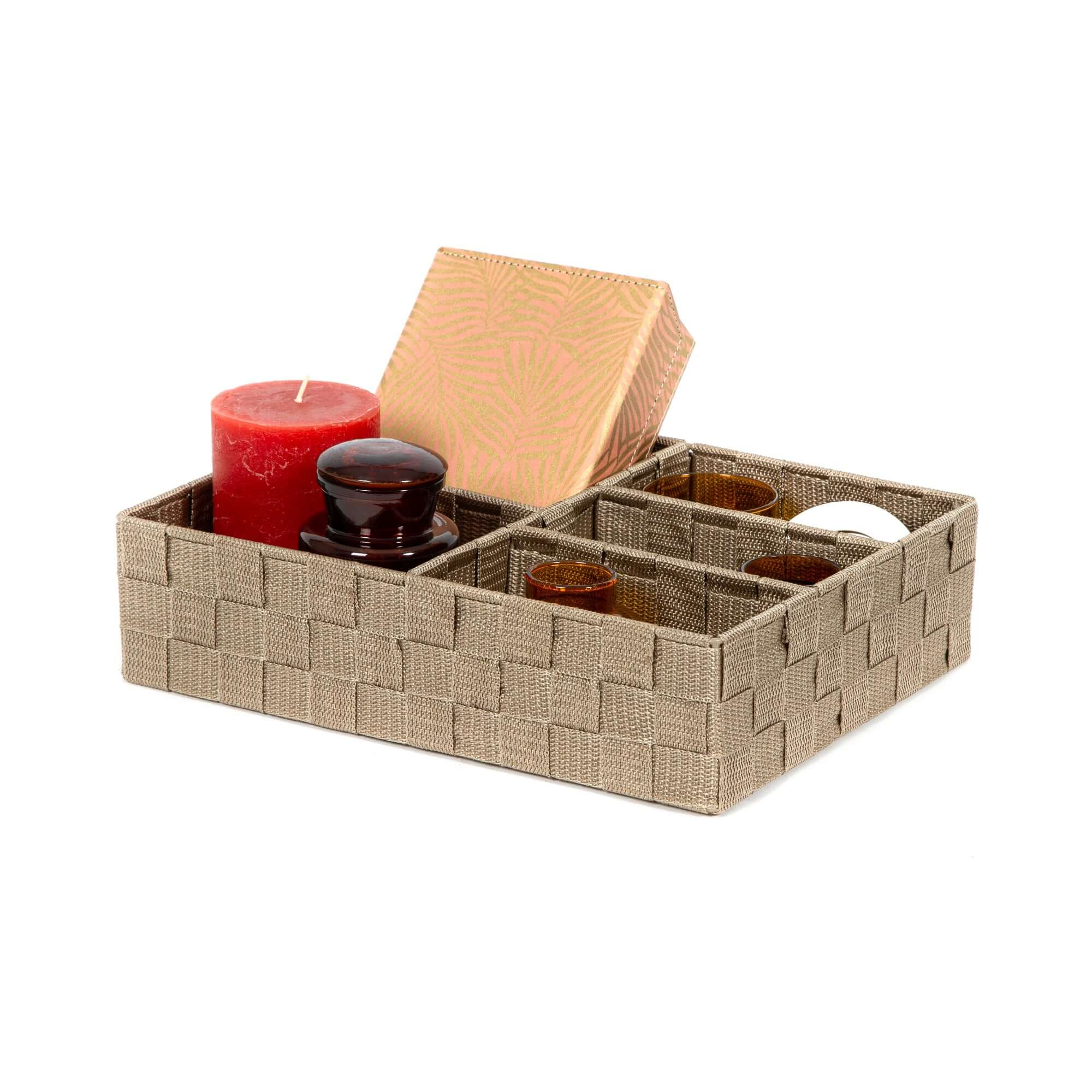 compactor-stan-organisateur-5-compartiments-taupe-sangles-tress-es image 4
