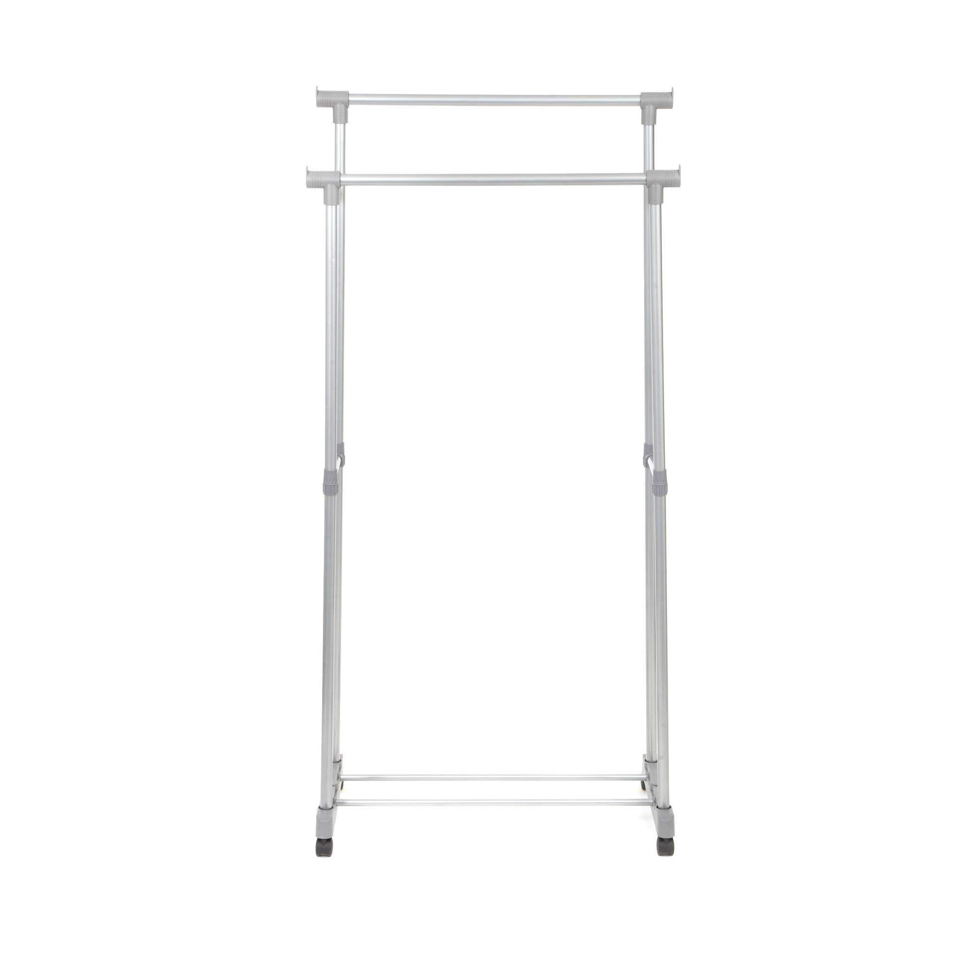 compactor-ran5373-firmin-double-portant-chrom-roulettes-78-5-x-43-x-165-cm image 2