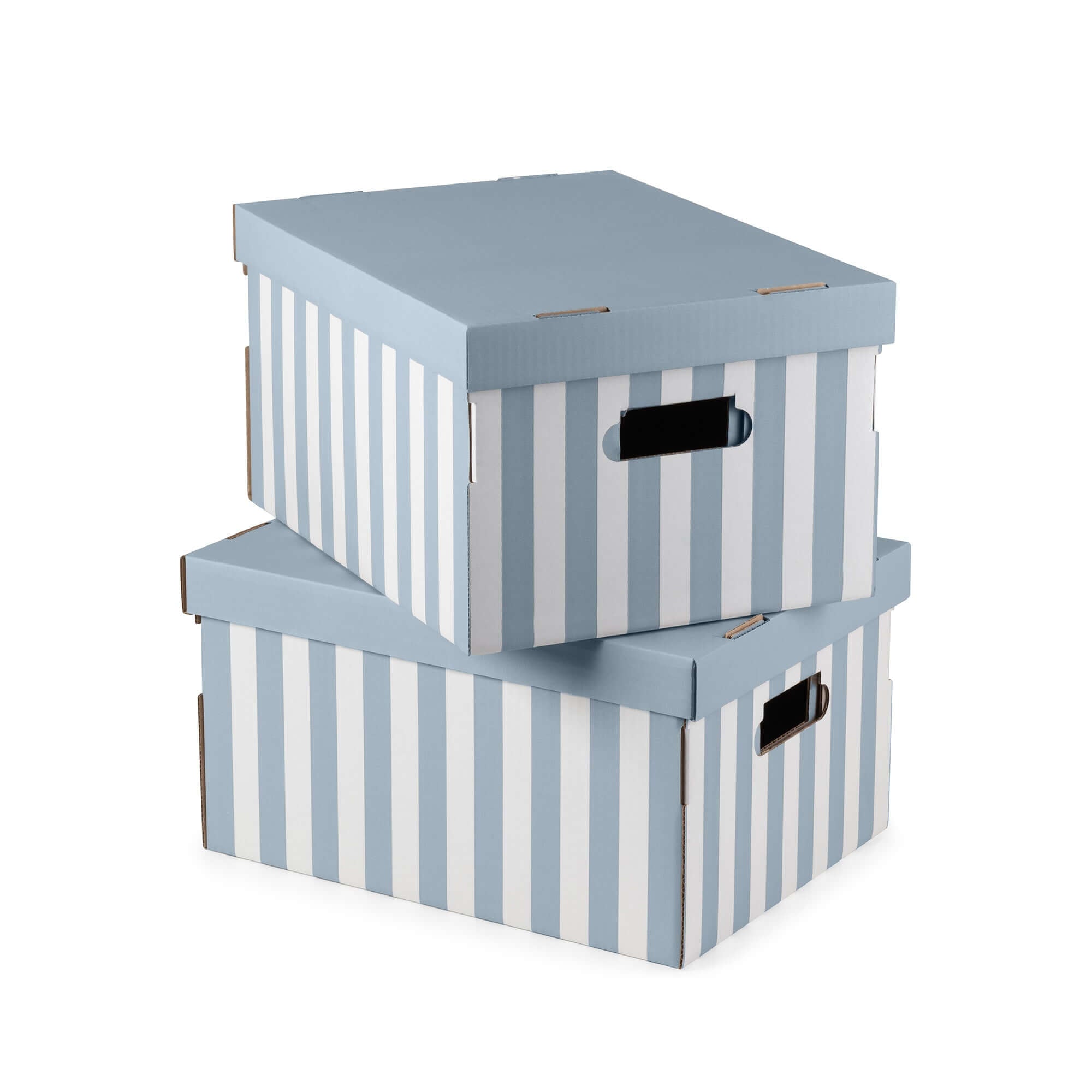 compactor-shirt-lot-2-bo-tes-de-rangement-rayures-bleu-taille-m-carton image 1