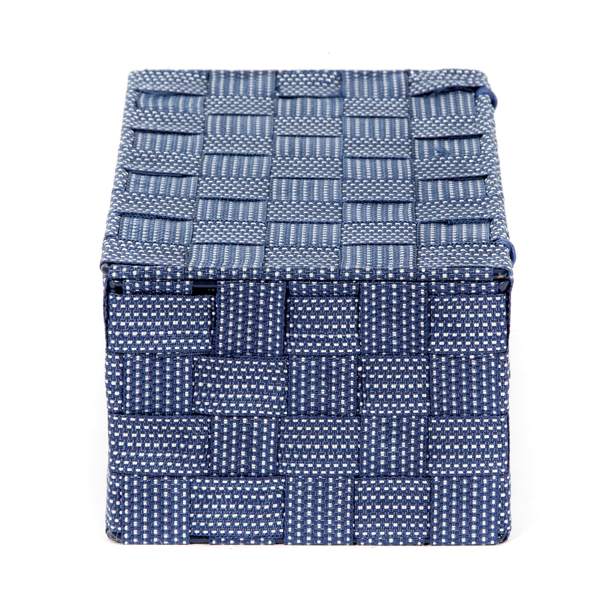 compactor-bo-te-avec-couvercle-sangle-tress-e-27-x-15-x-h-11-cm-bleu-marine image 2