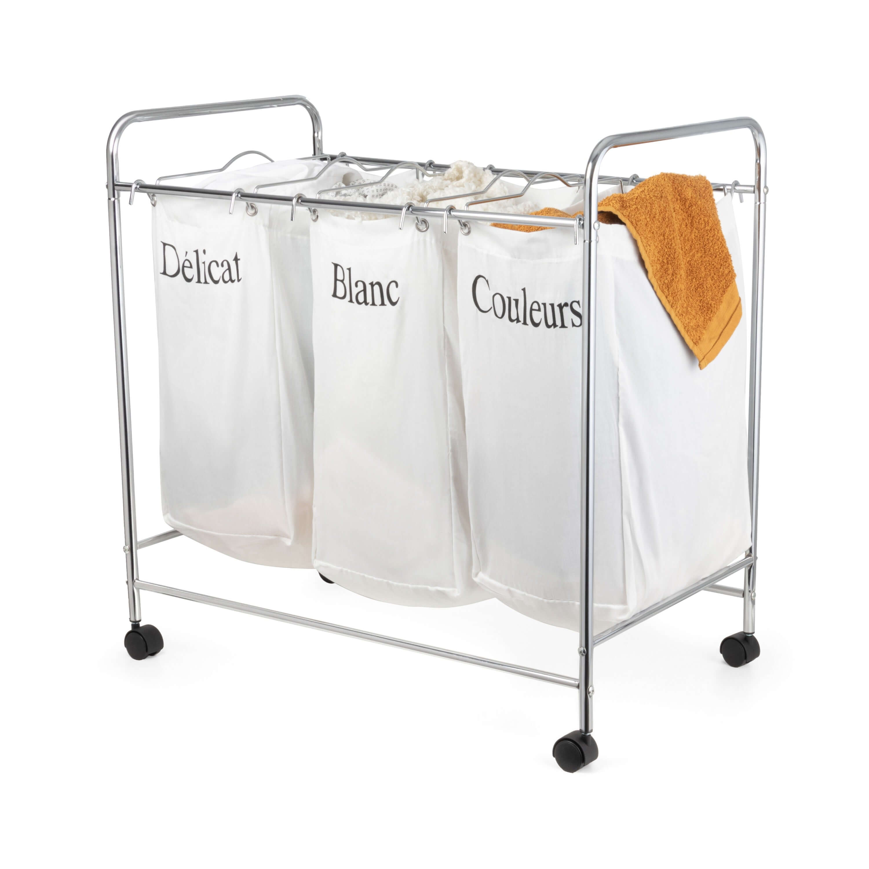 compactor-nova-panier-linge-3-compartiments-blanc-roulettes image 4