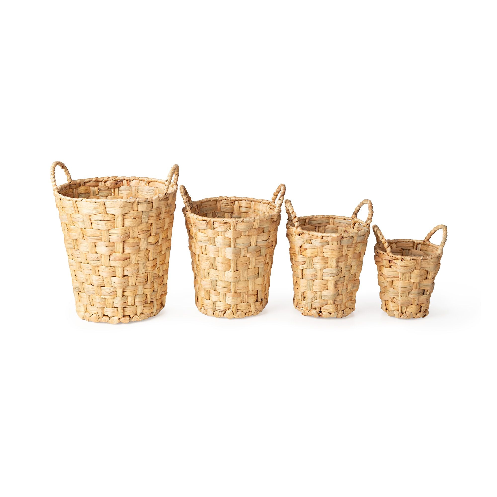 compactor-lot-4-paniers-rangement-jacinthe-d-eau-naturelle-armature-m-tal image 4