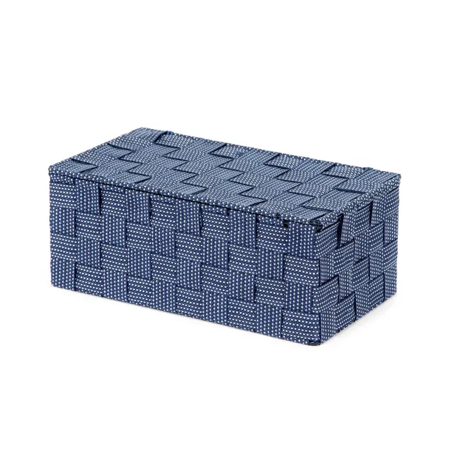 compactor-bo-te-avec-couvercle-sangle-tress-e-27-x-15-x-h-11-cm-bleu-marine image 1