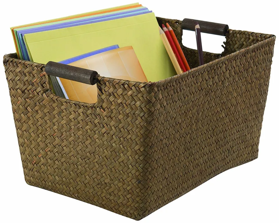 compactor-rangement-cie-sampan-ran6524-panier-jonc-tress-caramel-36-x-26-x-20-cm image 1