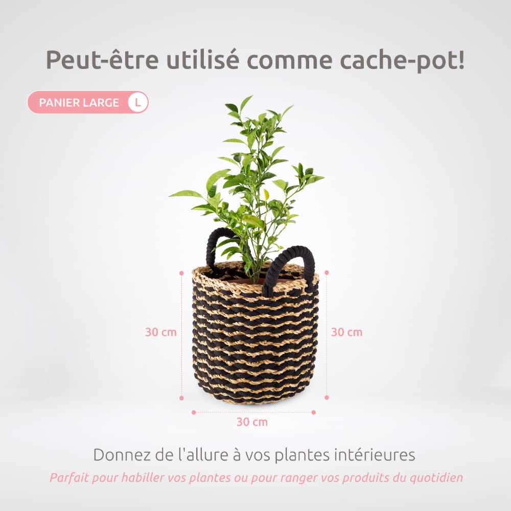 compactor-flora-panier-jonc-de-mer-large-dia-30-x-30-cm-noir-marron image 5