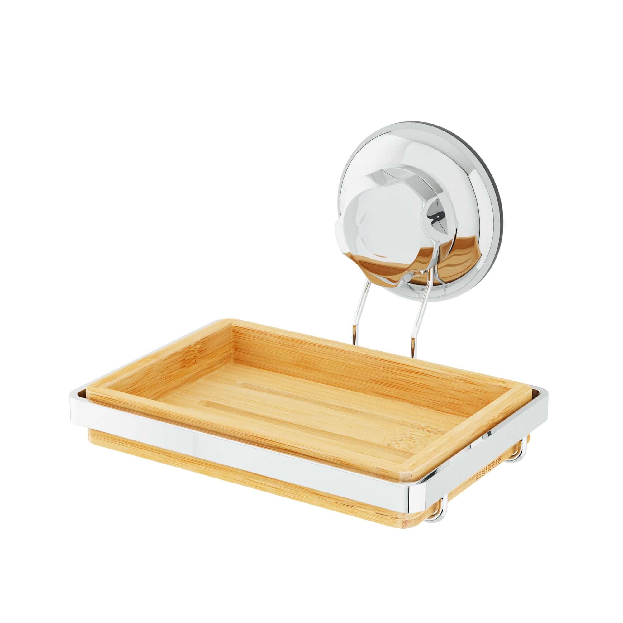 compactor-bestlock-spa-porte-savon-mural-ventouse-bambou-naturel-et-chrome image 1