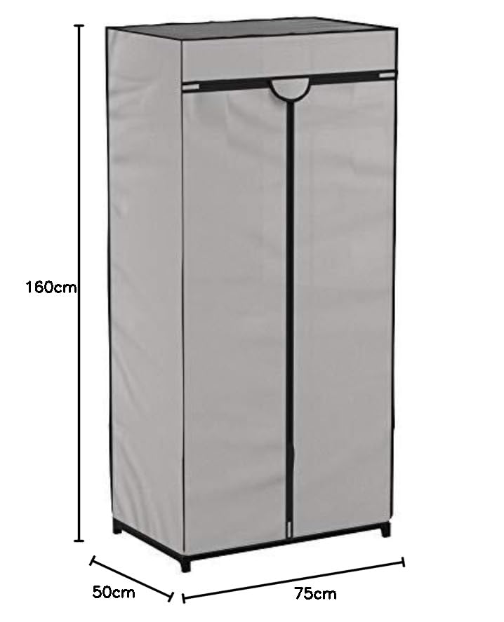 compactor-top-armoire-en-tissu-beige-75x50x160-cm-structure-m-tal image 5