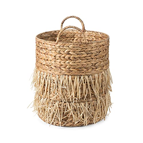 compactor-panier-de-rangement-jacinthe-d-eau-et-jute-30-x-30-x-15-cm-brun-clair image 8