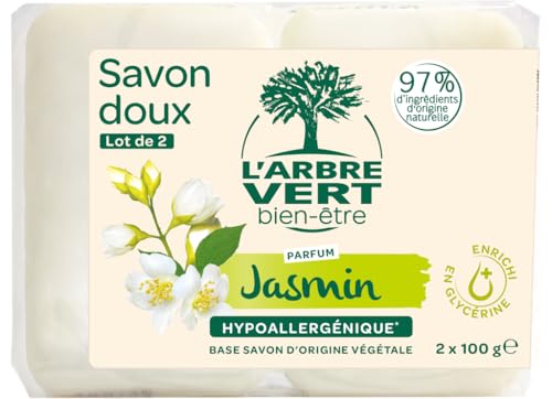 l-arbre-vert-bien-tre-savon-solide-jasmin-2x100g-hypoallerg-nique image 3