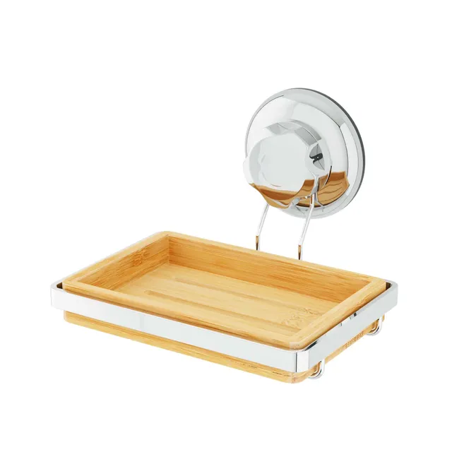compactor-bestlock-spa-porte-savon-mural-ventouse-bambou-naturel-et-chrome image 1