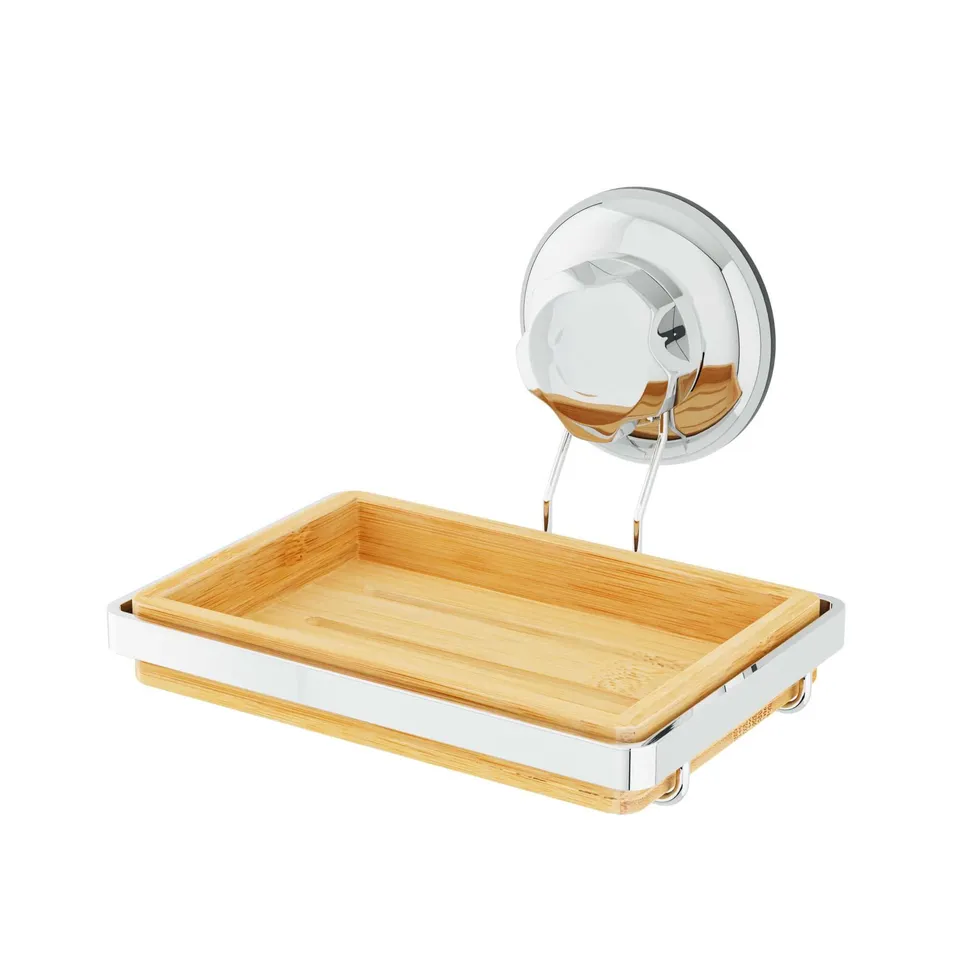 compactor-bestlock-spa-porte-savon-mural-ventouse-bambou-naturel-et-chrome image 1