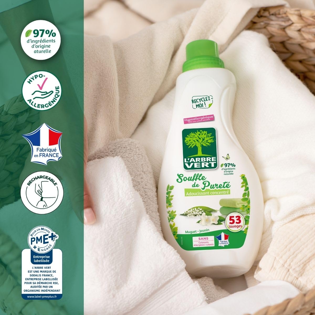l-arbre-vert-adoucissant-concentr-souffle-de-puret-800-ml-muguet-jasmin image 2