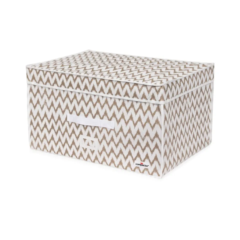 compactor-home-ikat-grande-bo-te-de-rangement-sous-vide-rigide-150-l-blanc-beige image 1