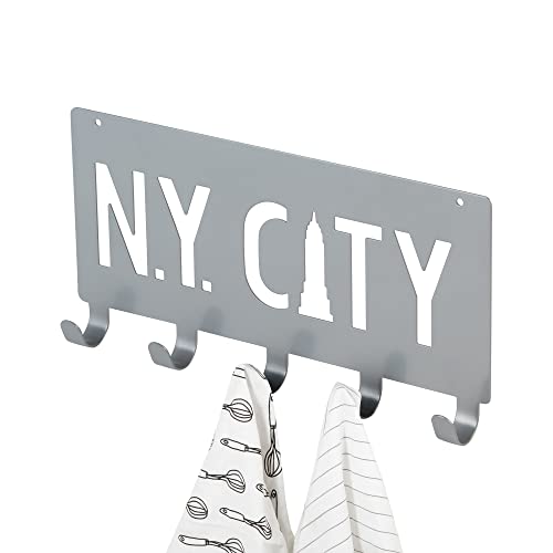compactor-ny-city-pat-re-murale-5-crochets-gris-m-tal-30-x-21-cm image 8