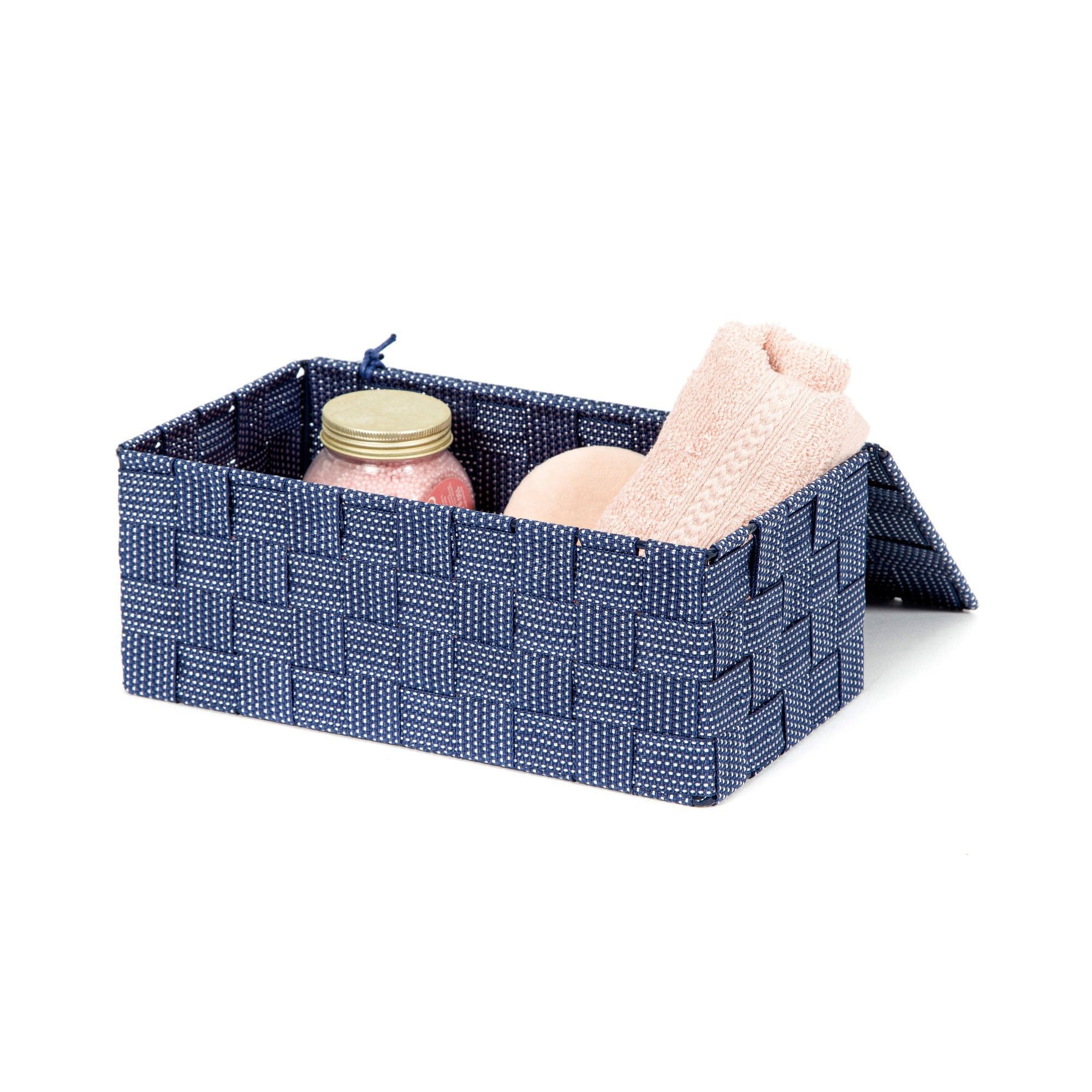 compactor-bo-te-avec-couvercle-sangle-tress-e-27-x-15-x-h-11-cm-bleu-marine image 5
