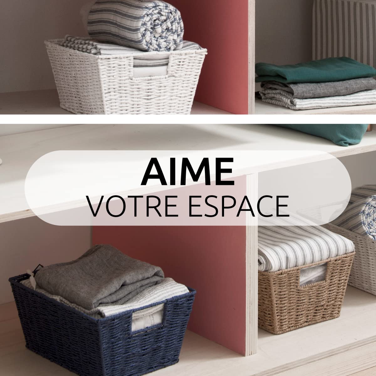 compactor-panier-de-rangement-rectangulaire-papier-tress-bleu-marine-31x24xh14-c image 8
