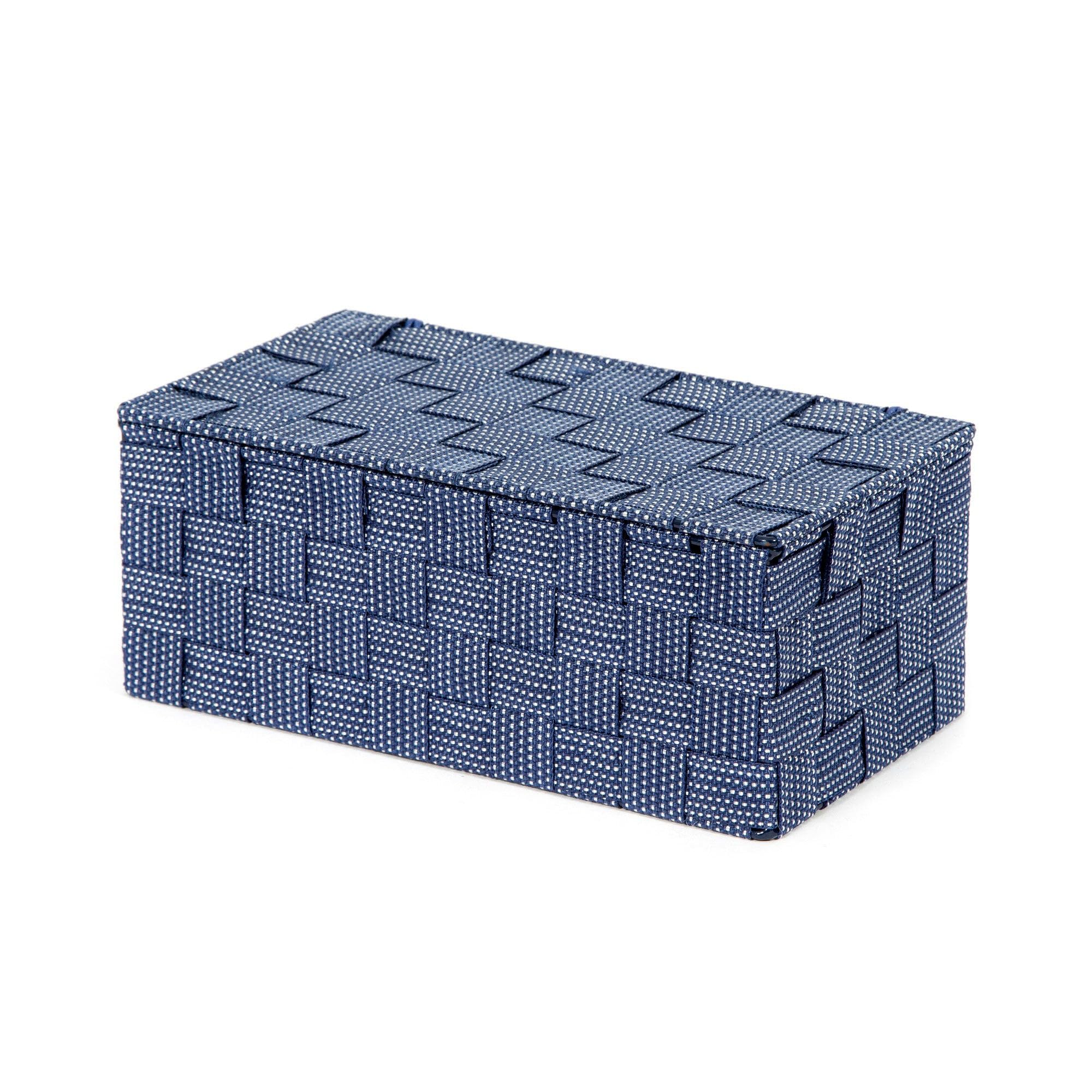compactor-bo-te-avec-couvercle-sangle-tress-e-27-x-15-x-h-11-cm-bleu-marine image 1